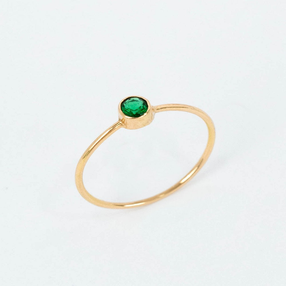 ANILLO PUNTO LUZ CIRCON ESMERALDA
