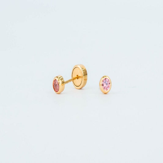 ARETE PUNTO LUZ ROSADO