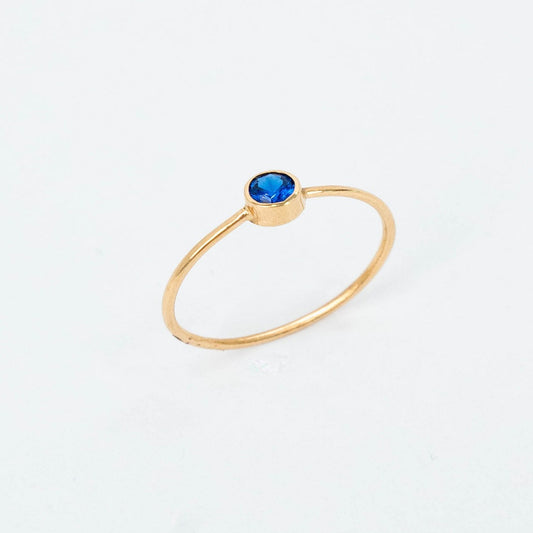 ANILLO PUNTO LUZ CON CIRCON ZAFIRO