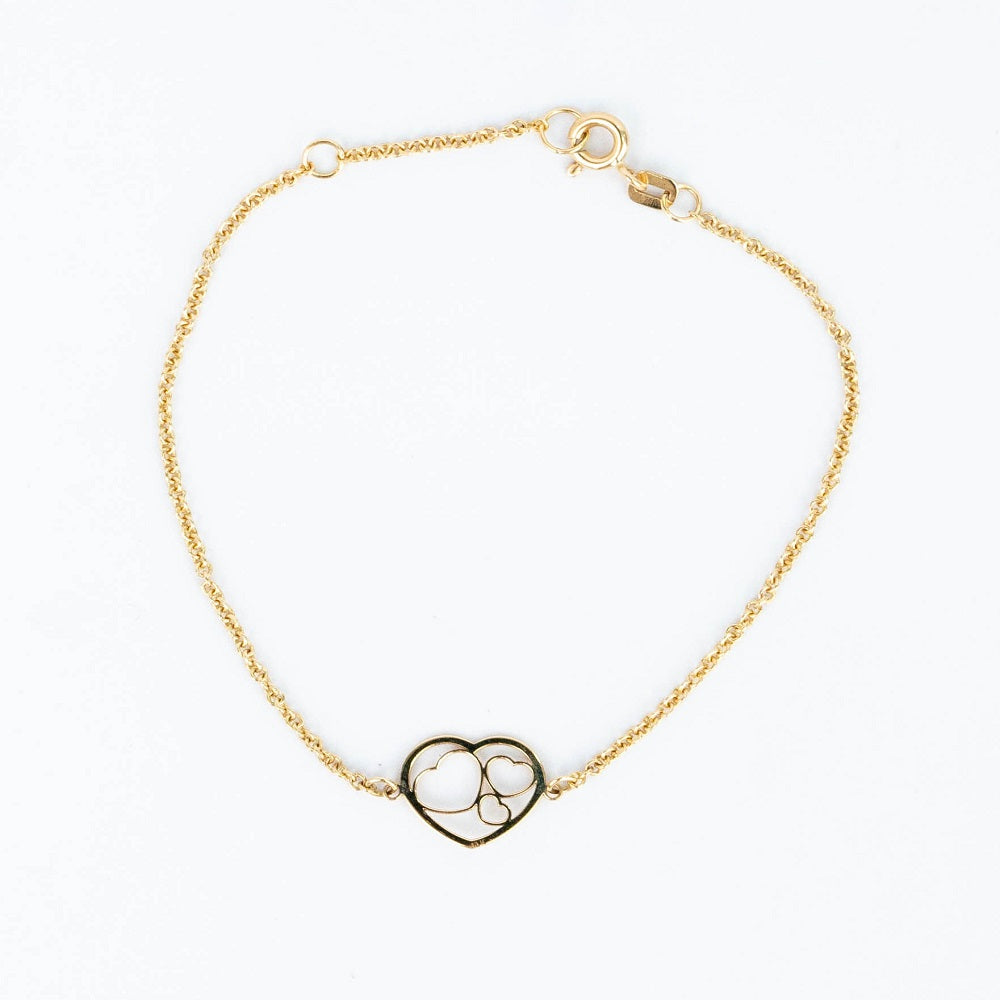 PULSERA CORAZONES CALADOS