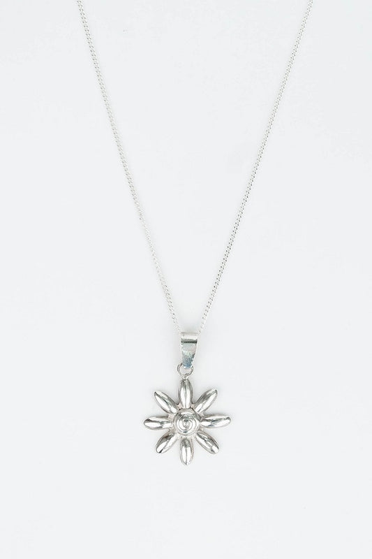 CADENA PANCER Y DIJE FLOR CALADA