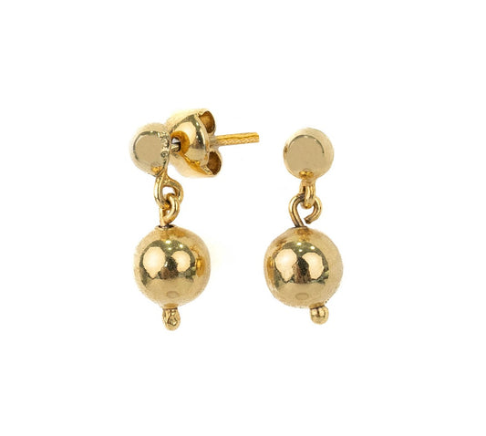 ARETE BOLITA COLGANTE BAÑADO