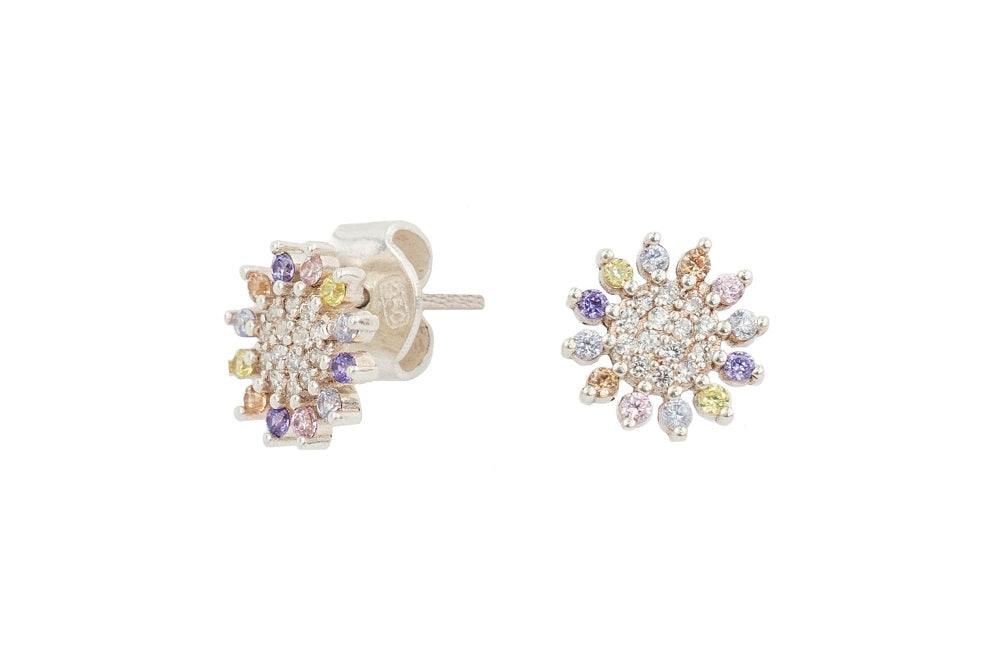 ARETE FLOR CIRCONES PASTELES