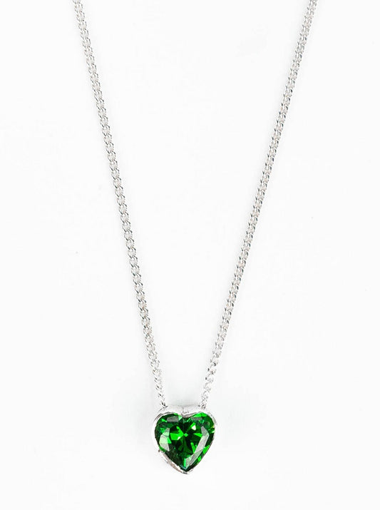 COLLAR CORAZON CIRCON ESMERALDA