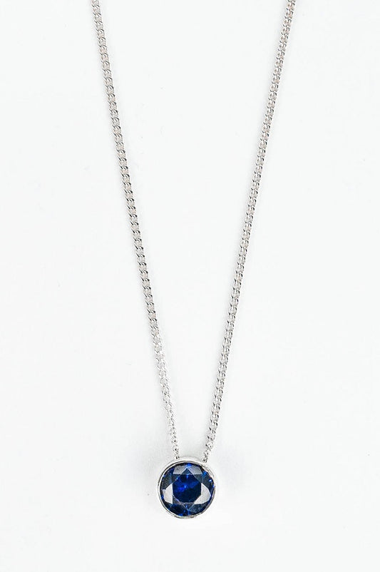 COLLAR PUNTO LUZ CIRCON ZAFIRO&nbsp;