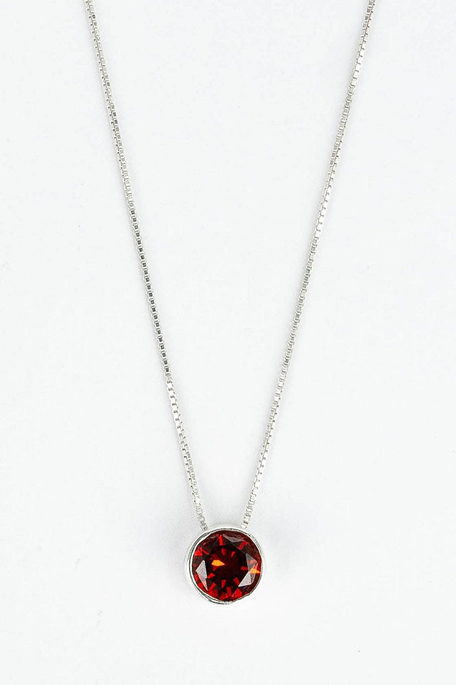 COLLAR PUNTO DE LUZ CIRCON GRANATE