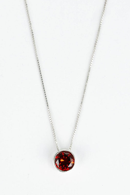 COLLAR PUNTO DE LUZ CIRCON GRANATE