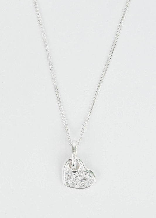 CADENA PANCER Y DIJE CORAZON LADO CIRCON