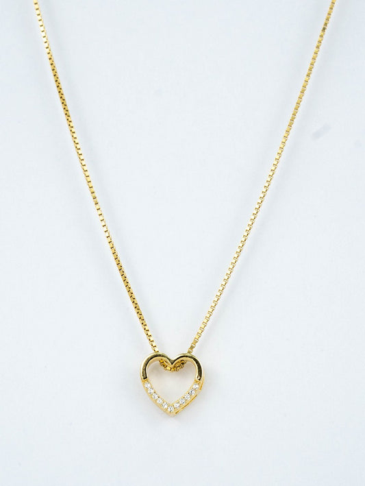 COLLAR CORAZON CALADO BAÑADO