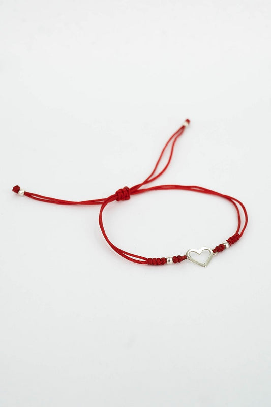 PULSERA HILO ROJO CORAZON SILUETA